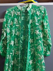 Suit Kurta Pant With Net Work Jacket