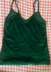 Emerald Velvet Cami Top