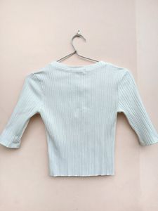 White korean ribbed top (UNUSED)