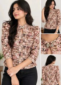 Elegant Printed Statement Top