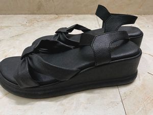 Cute Black Bow Sandals