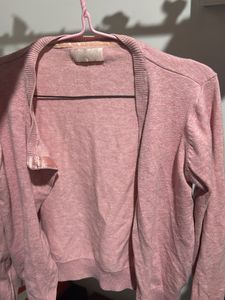 Pink Cropped Cardigan