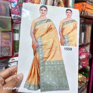 Elegant Tanu Silk Saree - Peach &amp; Purple