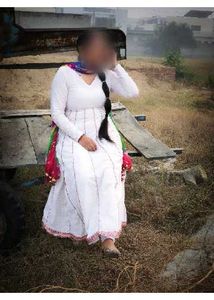 Elegant White Anarkali suit