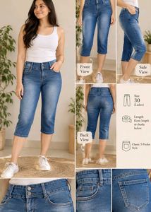 Women Stylish Capri Jeans-30