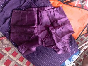 Purple Sequin Saree with stylish  stitch blouse