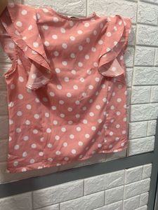 Chic Polka Dot Ruffle Sleeve Top
