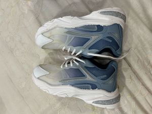 White &amp; Blue Athletic Sneakers