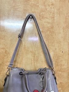 grey Handbag with Heart Charms