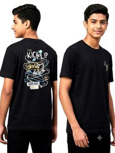 Boys Black Graphic Print T-Shirt
