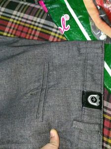 Stylish Men's Grey Textured Trousers