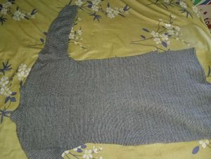 Gray Embroidered Sweater Dress