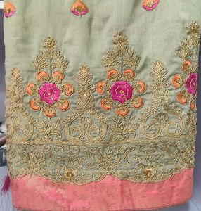 Embroidered Saree with Pink Blouse
