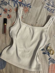 Ribbed Square Neck Tank Top