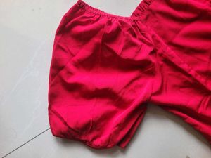 Red Puff Sleeve Square Neck Peplum Top