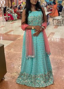 Beautiful Teal Embellished Gown