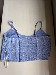 Blue Floral Forever 21 Crop Top