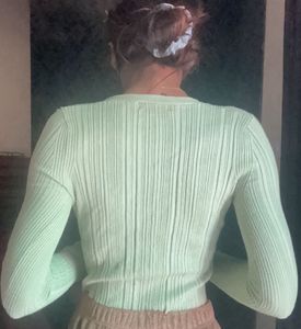 Mint Green Cropped Cardigan