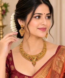 Gold-tone Necklace and Earrings Set
