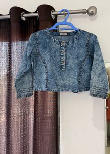 Stylish Acid Wash Denim Kurta