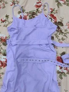 Lavender Ruched Spaghetti Strap Dress