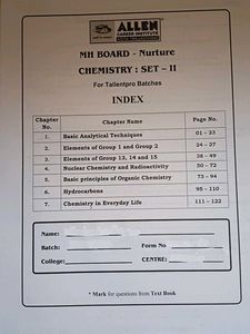 Maharashtra Board Chemistry Nurture Course