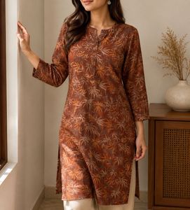 Women's Long Top – Rust Brown