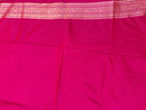 Beautiful Olive Green Saree with Pink Border