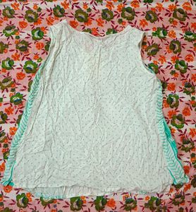 Boho Chic Sleeveless Teal Print Tunic