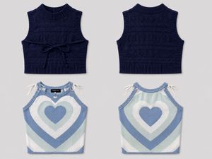 Cute Heart Print Crop Tank Top (set of 2)