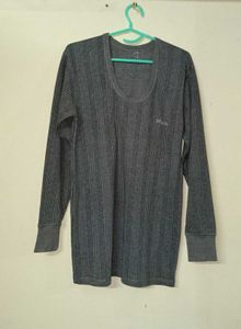 Men's Grey Striped Thermal Top