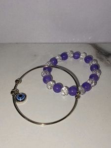 Evil Eye & Beaded Bracelet Set