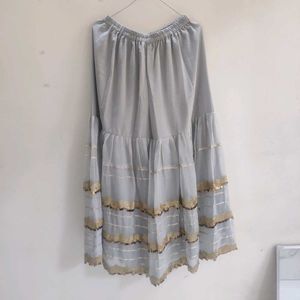 Elegant Grey Kurta Set with Sharara