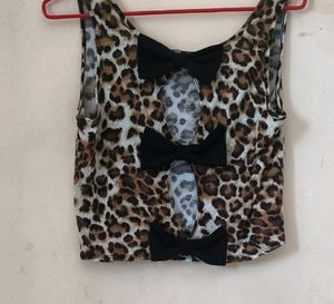 Very Beautiful Tiger Print Crop Top