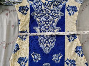 Straight Blue Velvet Kurta