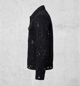 Nuon by Westside Black Denim Jacket with Paint Spl