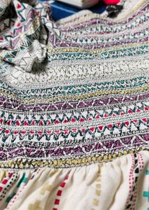an stylish frock with multiple colours  size xxl