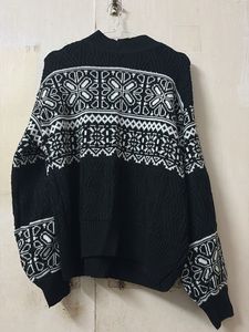 Black & White Fair Isle Knit Sweater