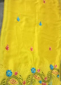Yellow Embroidered Saree