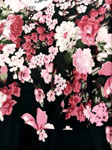 Floral Print Maxi Dress with Slit(NEW)