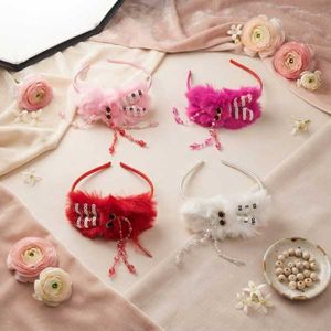 Fuzzy Headbands with Charms Pack of 4