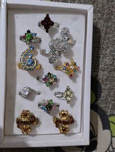 Assorted Rhinestone Rings Set