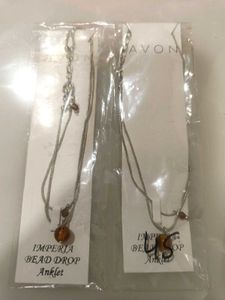 Avon Imperia Bead Drop Anklets - AMBER