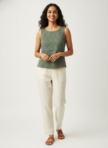 Textured Sleeveless Green Top