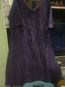 Elegant Purple Kurta with Golden Print