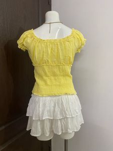 Cute Yellow Puff Sleeve Top