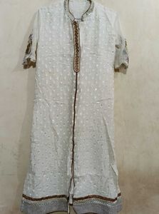 White Embellished Kurta