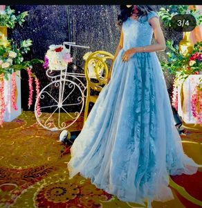 Stunning Light Blue Embroidered Gown