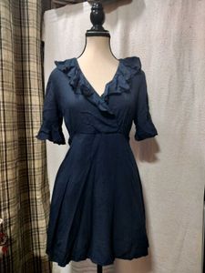 Korean Ruffled Wrap Mini Dress