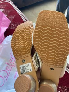 Embellished Gold Flat Sandals